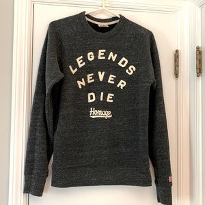 Homage Legends Never Die Charcoal Crewneck Sweatshirt - M